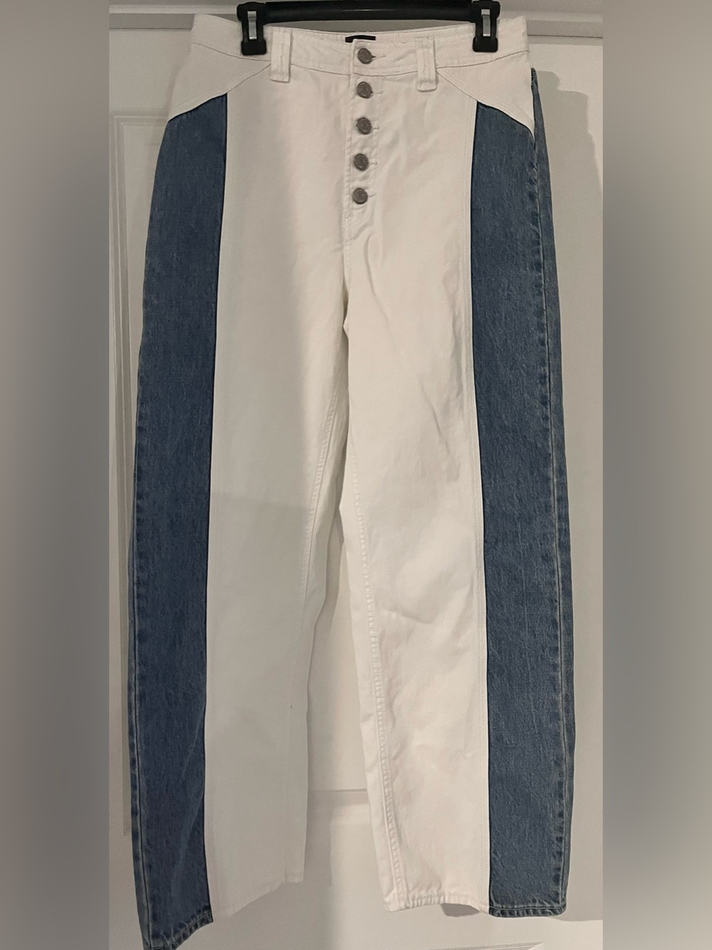 BDG Two Tone Color Block Button-Fly Straight Leg Jeans